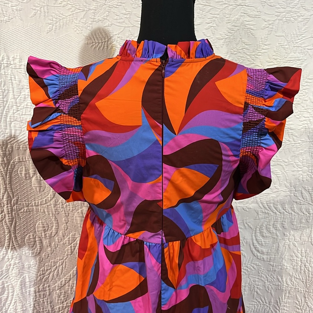 Peach Love multicolored tiered maxi‎ dress, size small - Picture 10 of 14